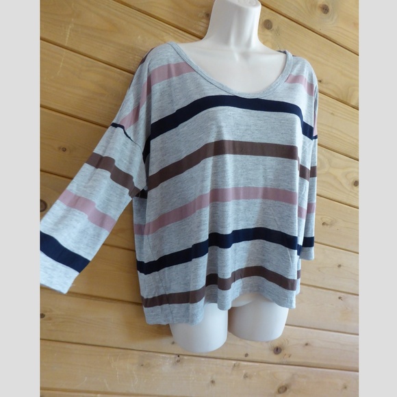 Soft Joie Gray Blue Oversized Top Shirt T-shirt L - Picture 4 of 7